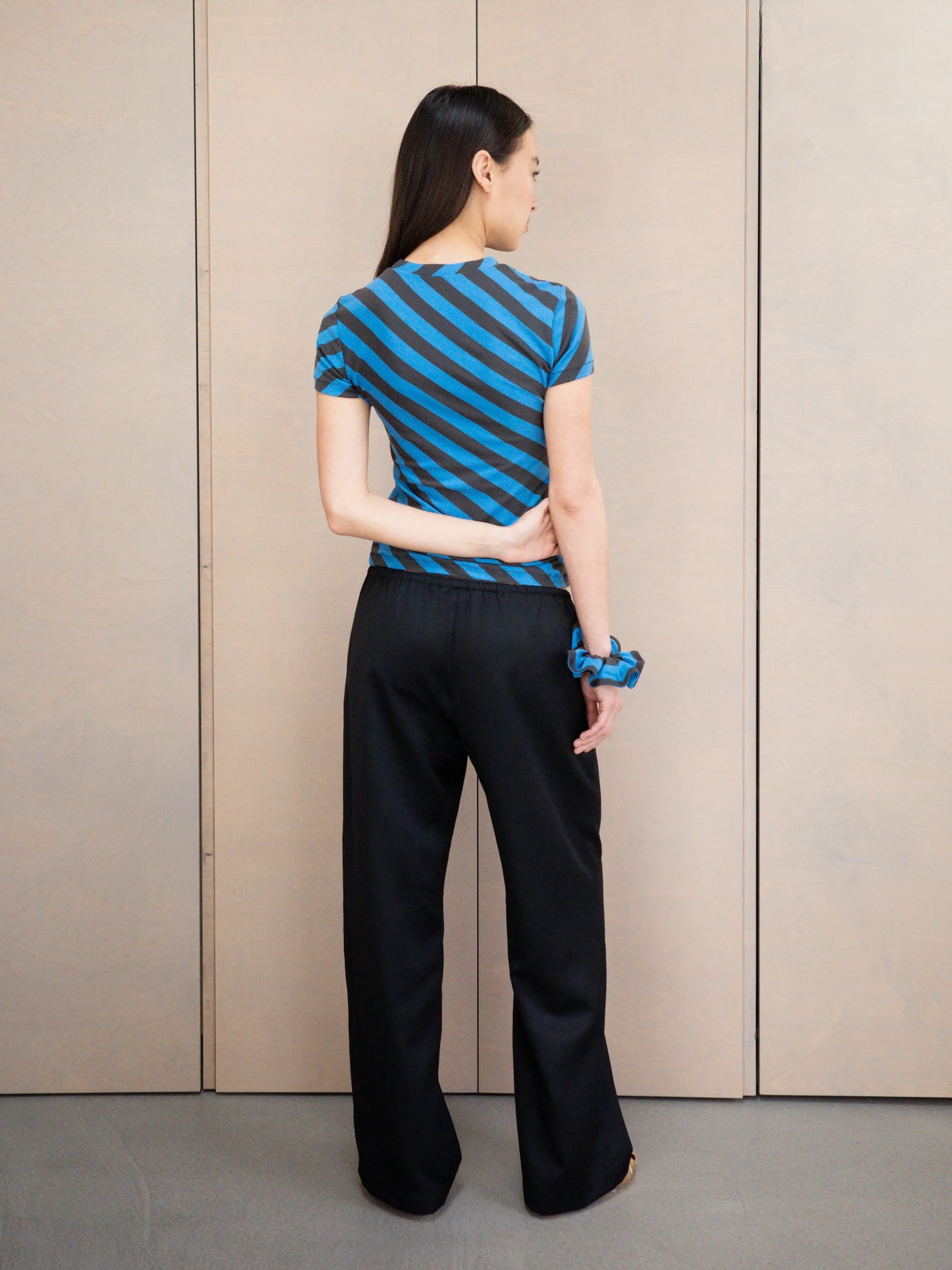 Bias Stripe Tee - Blue/Black