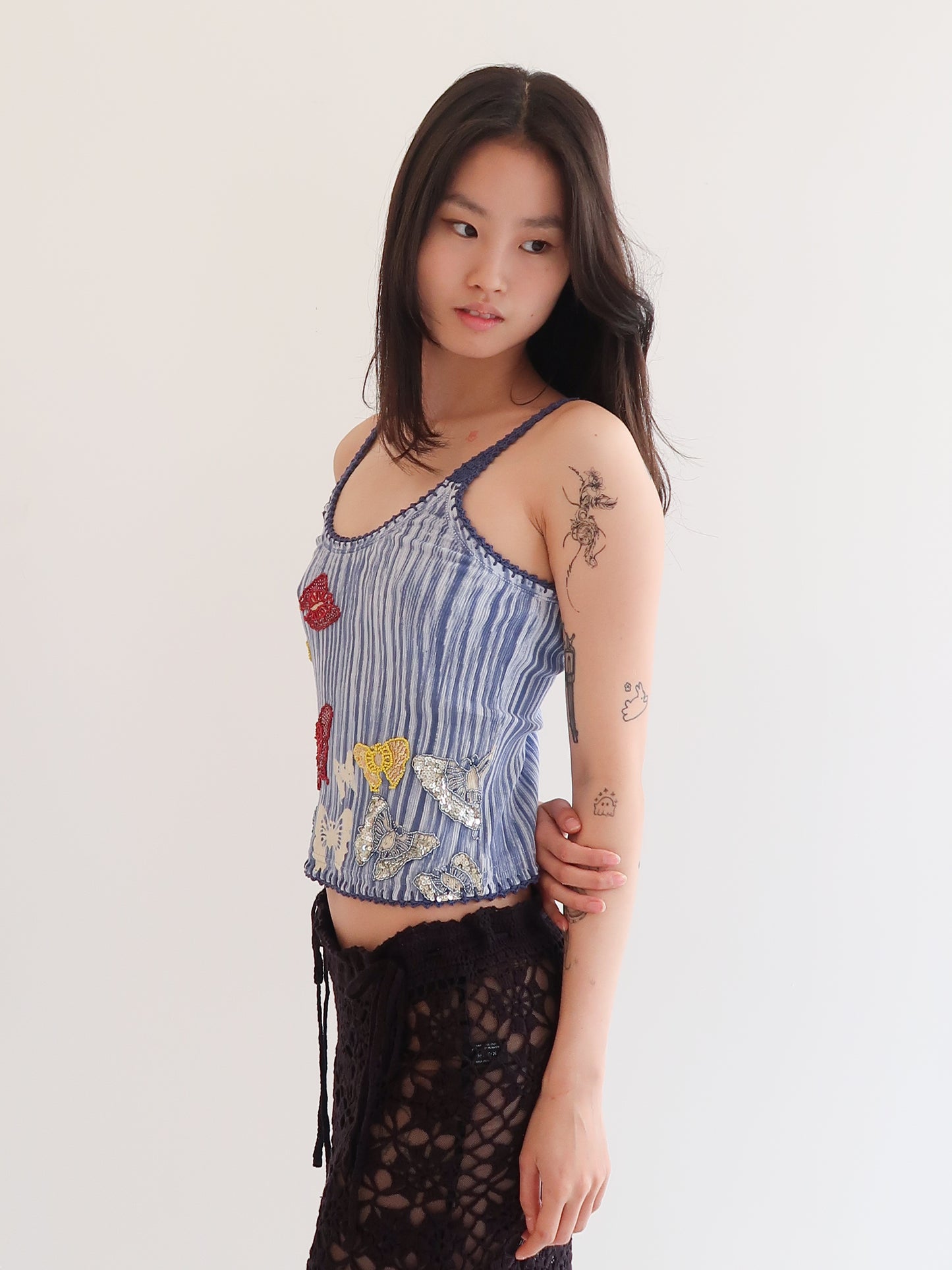Butterfly Pea Tank - Baby Stripe Navy I