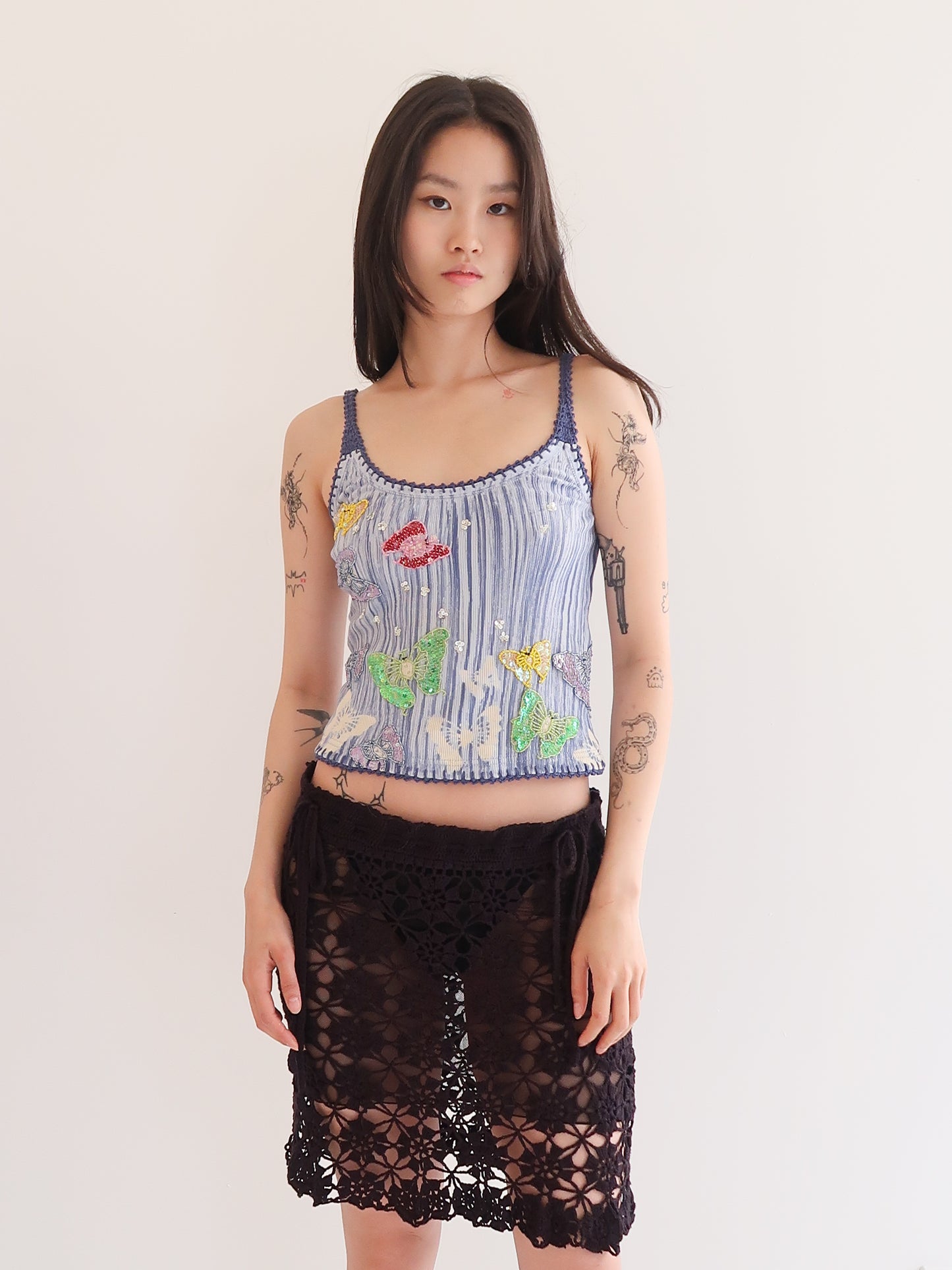 Butterfly Pea Tank - Baby Stripe Navy II