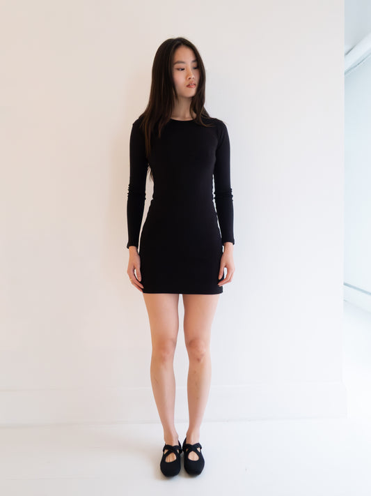 Bellevue Long Sleeve Mini Dress - Black