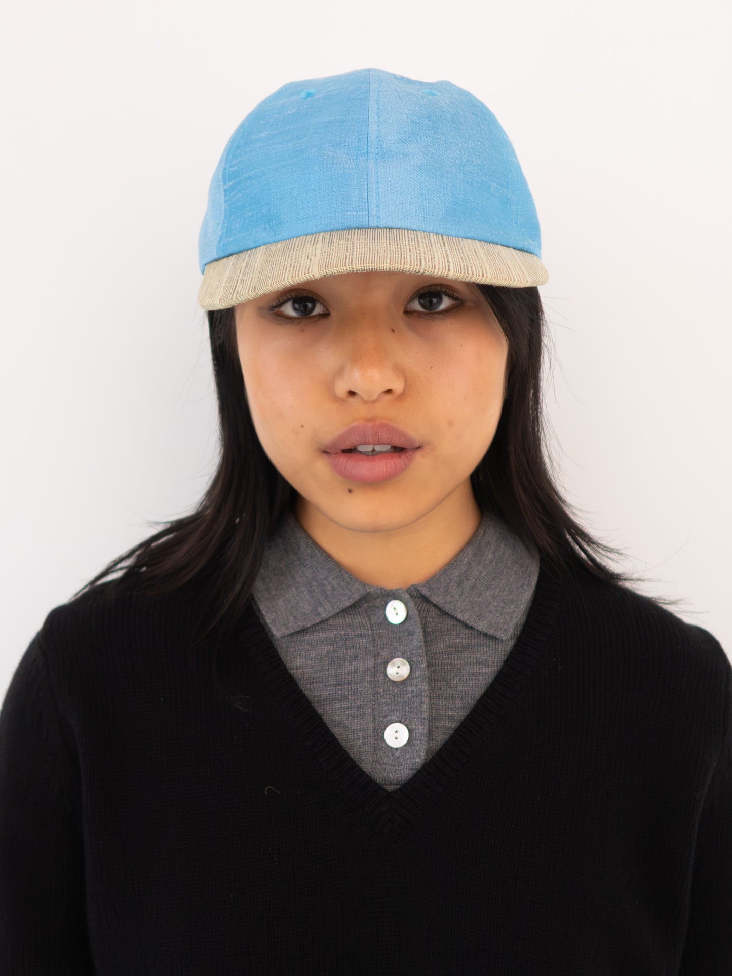 Raw Silk Cap - Lake/Pearl