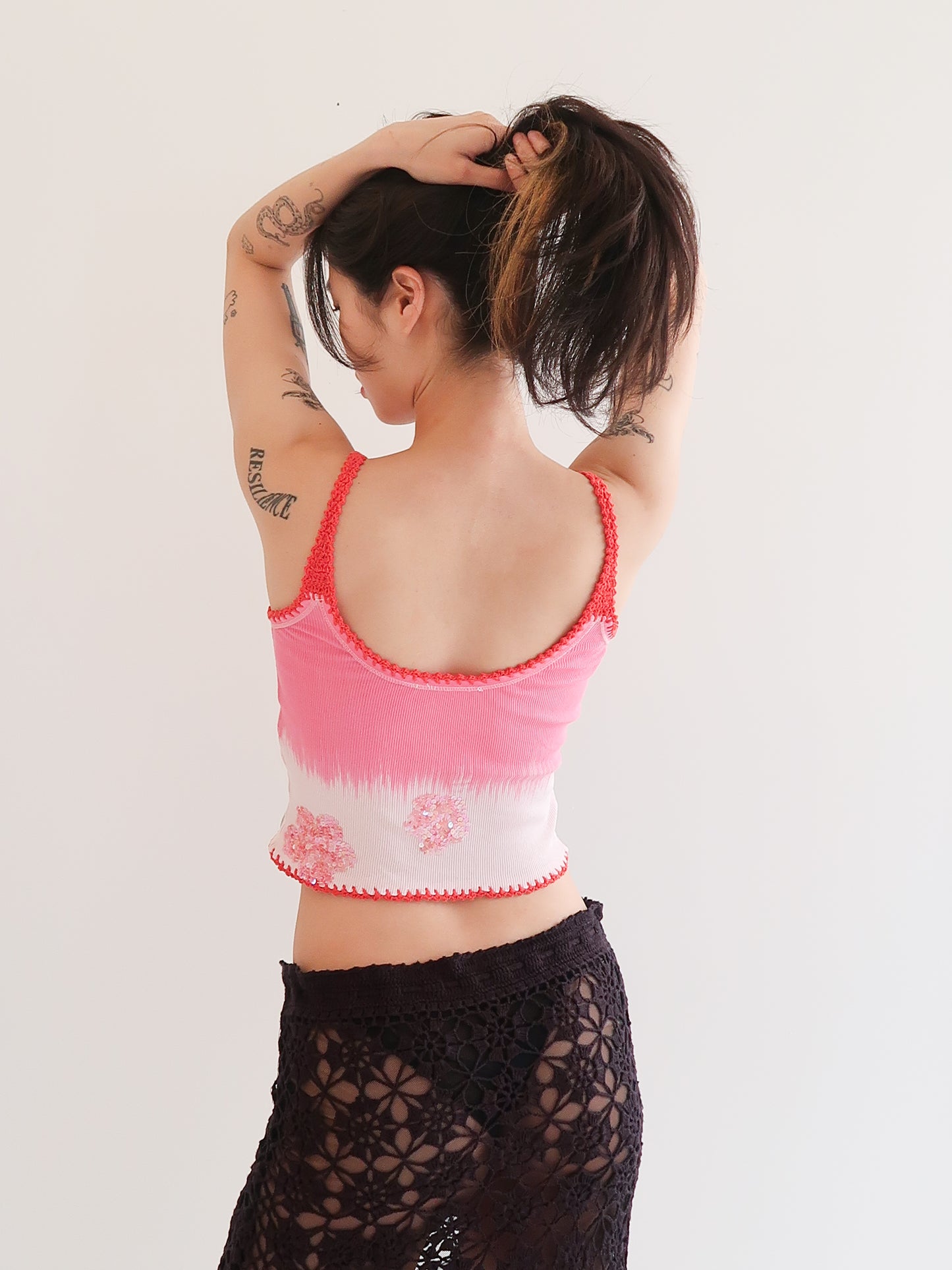 Cielo Cropped Tank - Pink