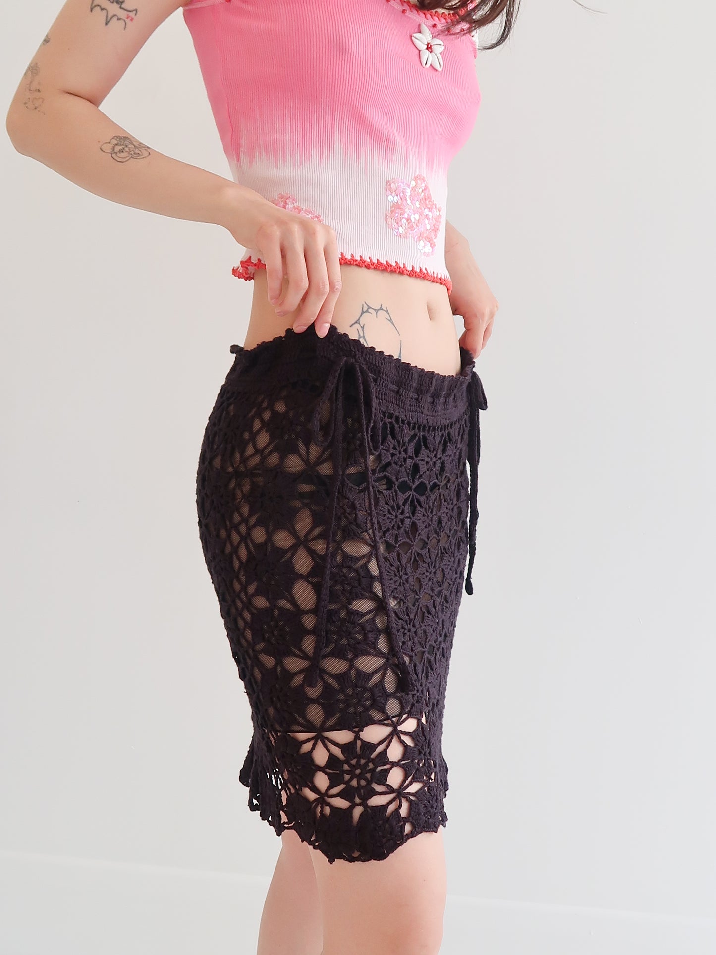 Kiko Crochet Skirt - Black