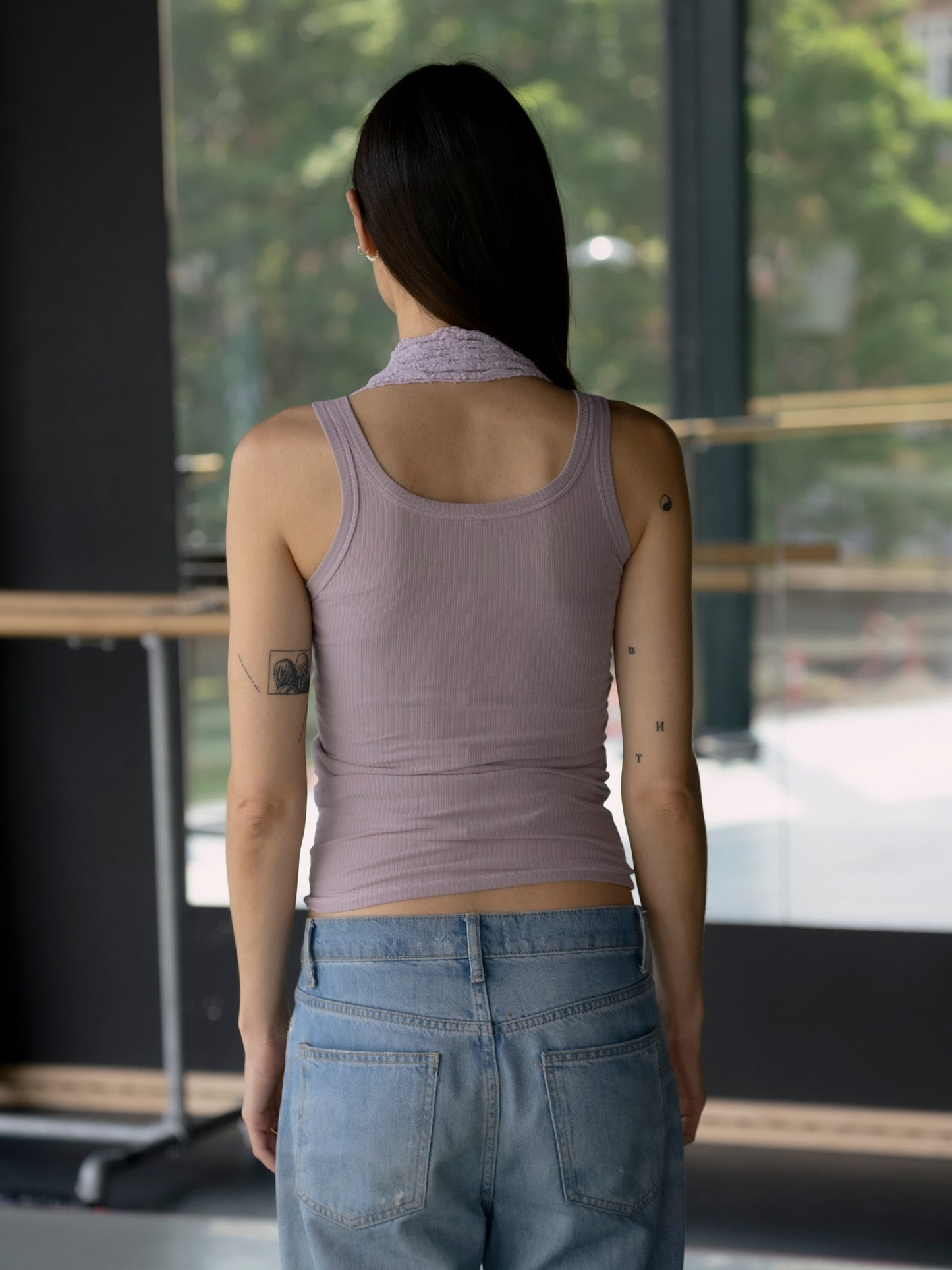 Heart Tank Organic Cotton Rib - Verbe Purple
