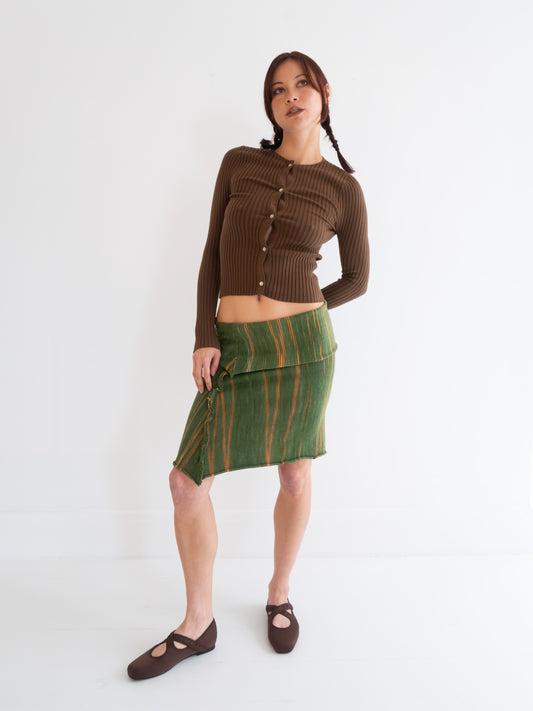 Upcycled Knit Skirt - Deep Green