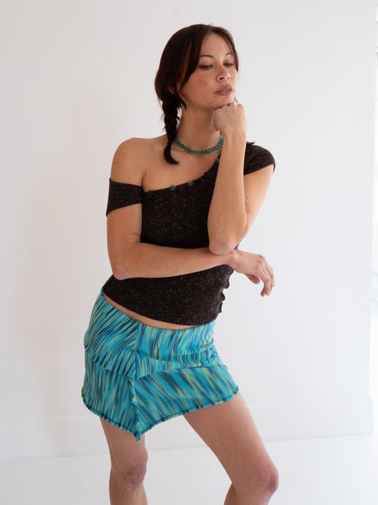 Upcycled Knit Skirt - Blue