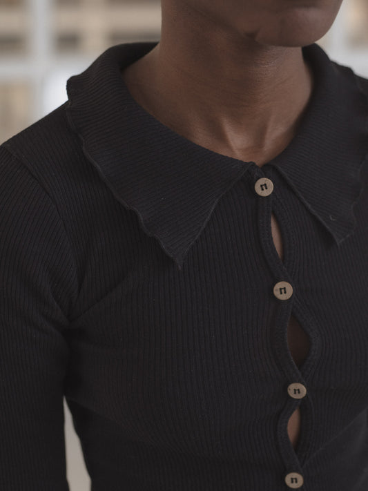 Iso Shirt Recycled Cotton Rib - Black