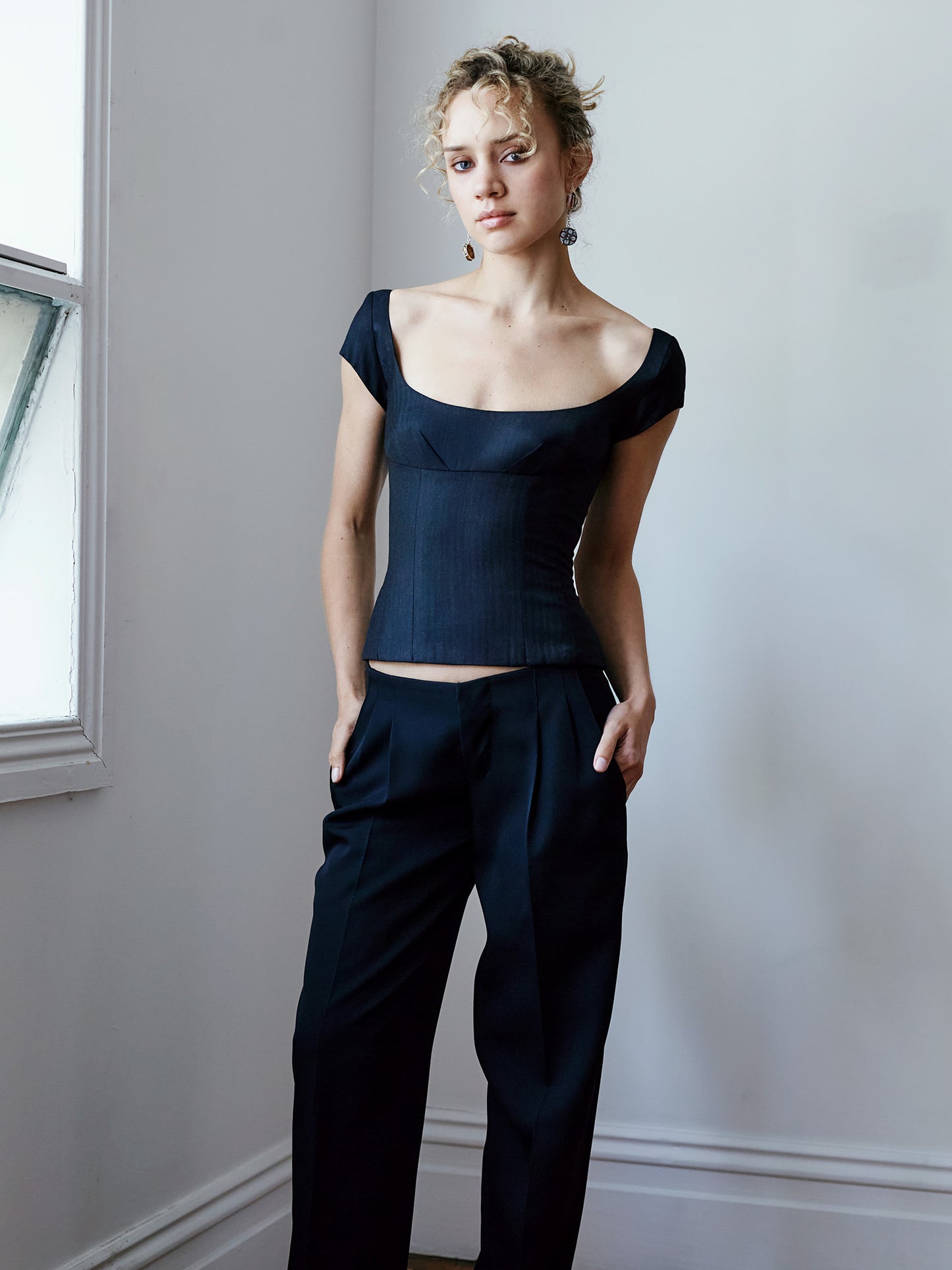 The Corselette - Black Herringbone
