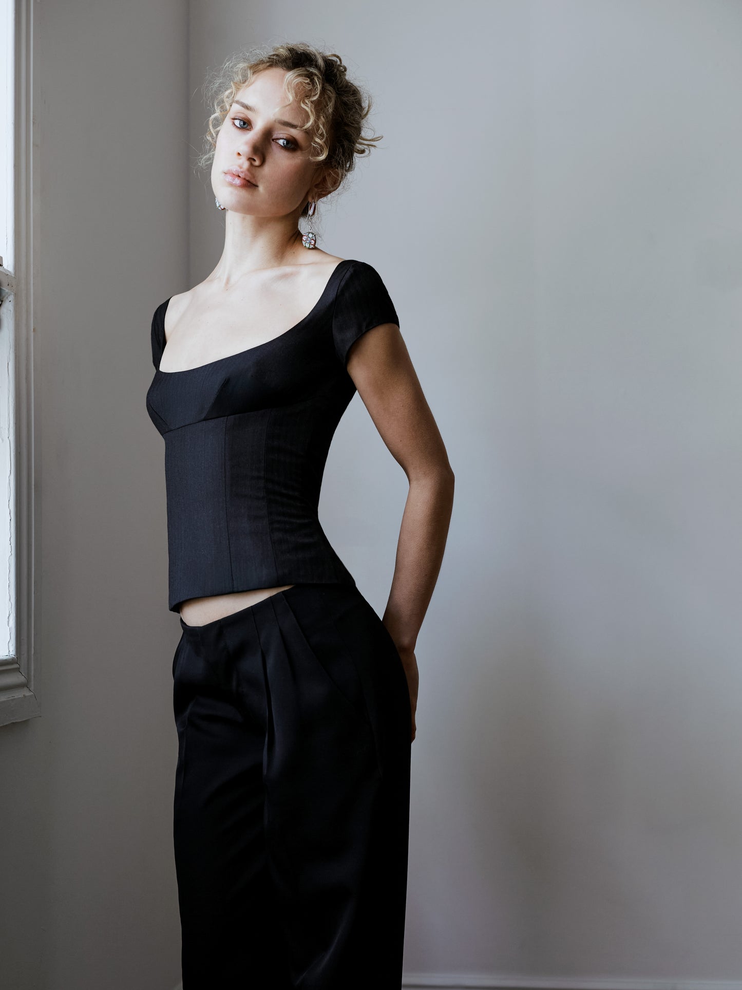 The Corselette - Black Herringbone