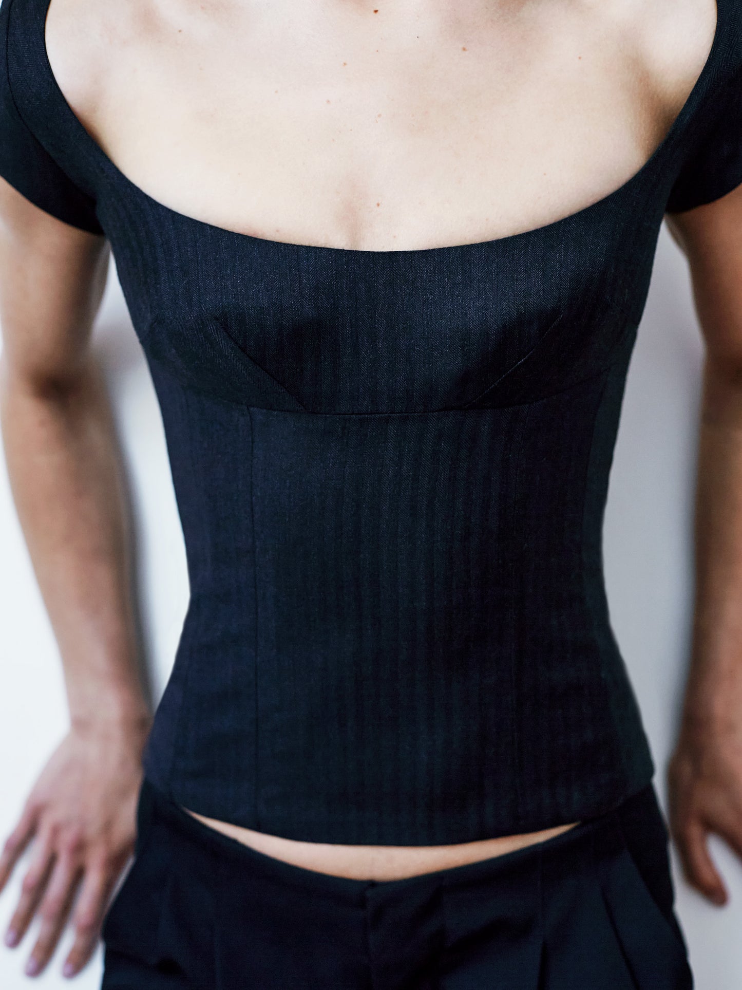 The Corselette - Black Herringbone