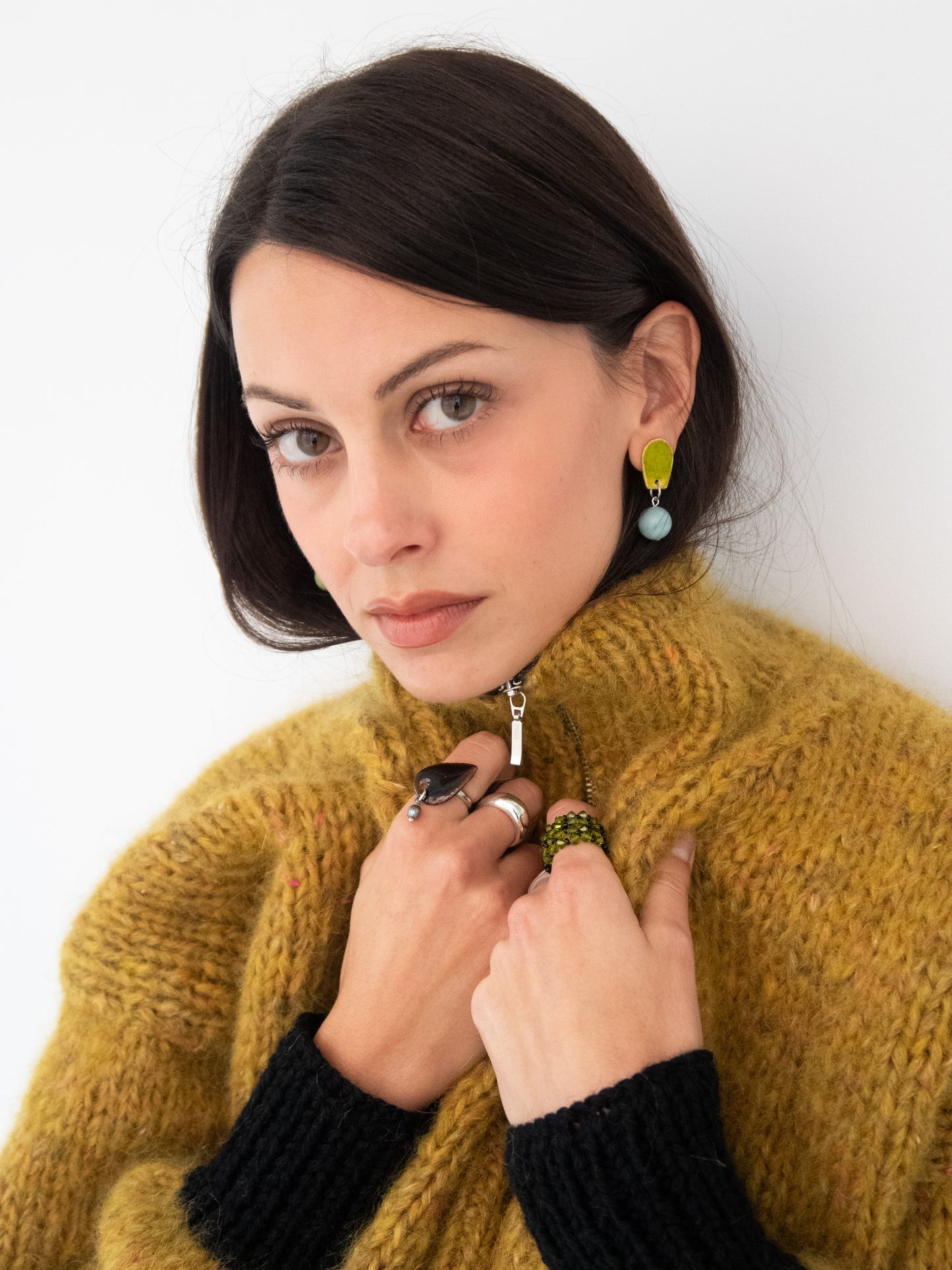 Jume Earring - Acid/Amazonite