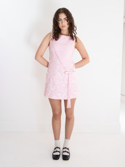 Olga Dress - Pink Floral Jacquard