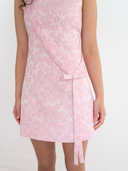 Olga Dress - Pink Floral Jacquard