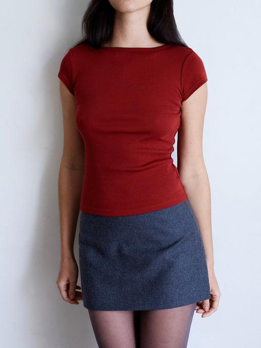 Cotton T-Shirt - Brick Red