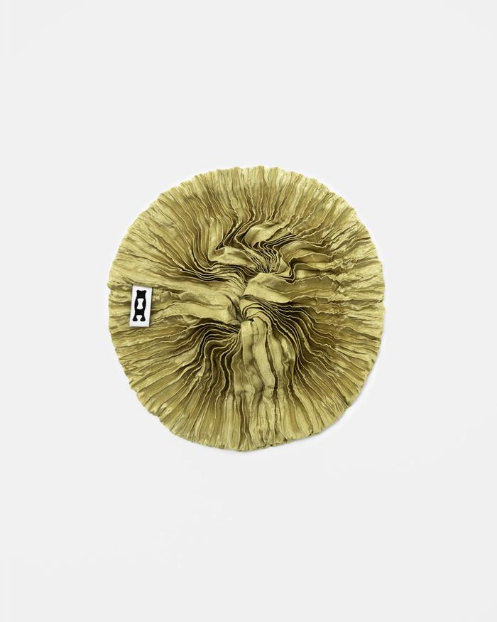 Plissé Silk Scrunchie - Pistachio