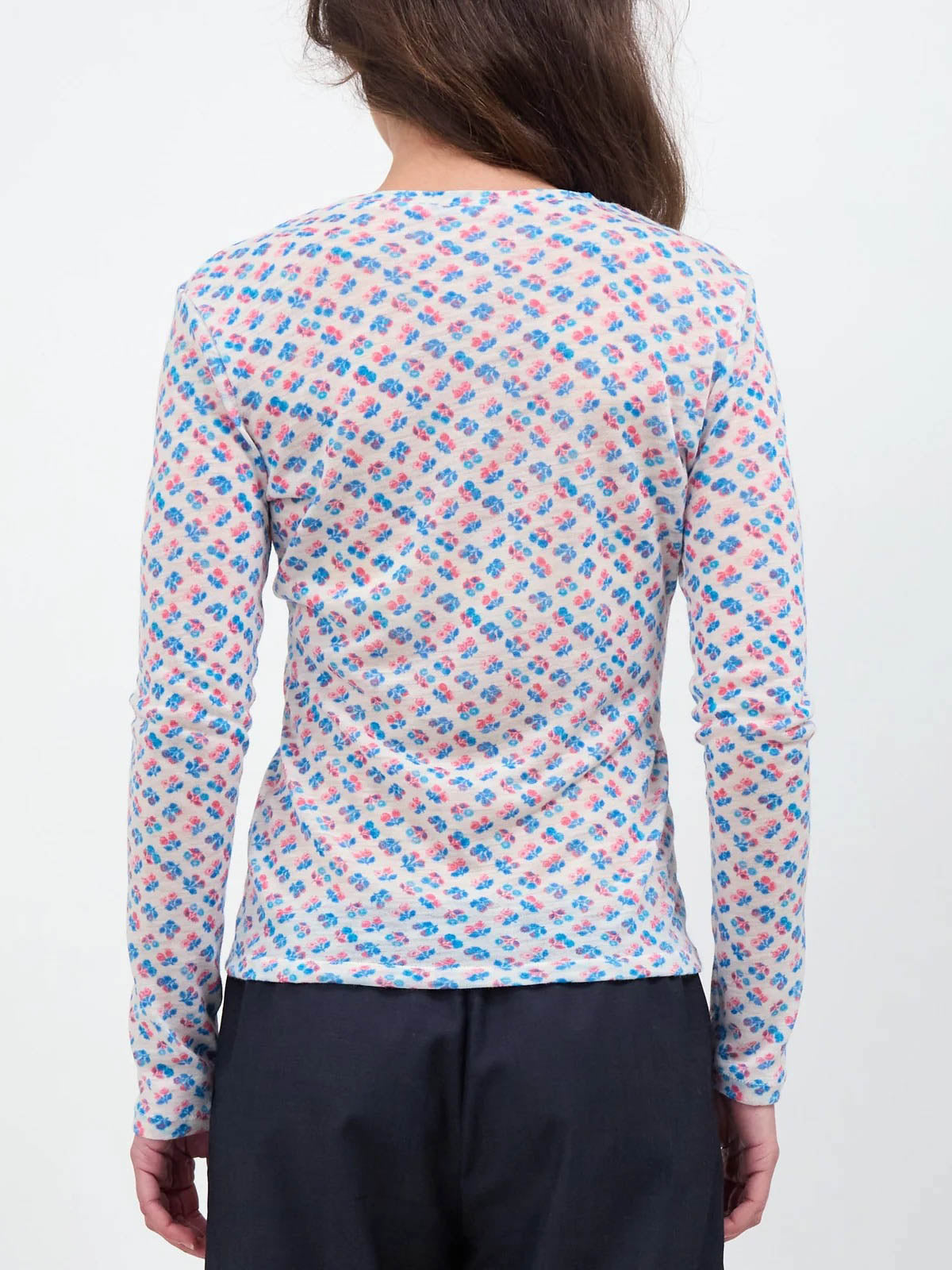 Bouquet Long Sleeve - Blue/Coral