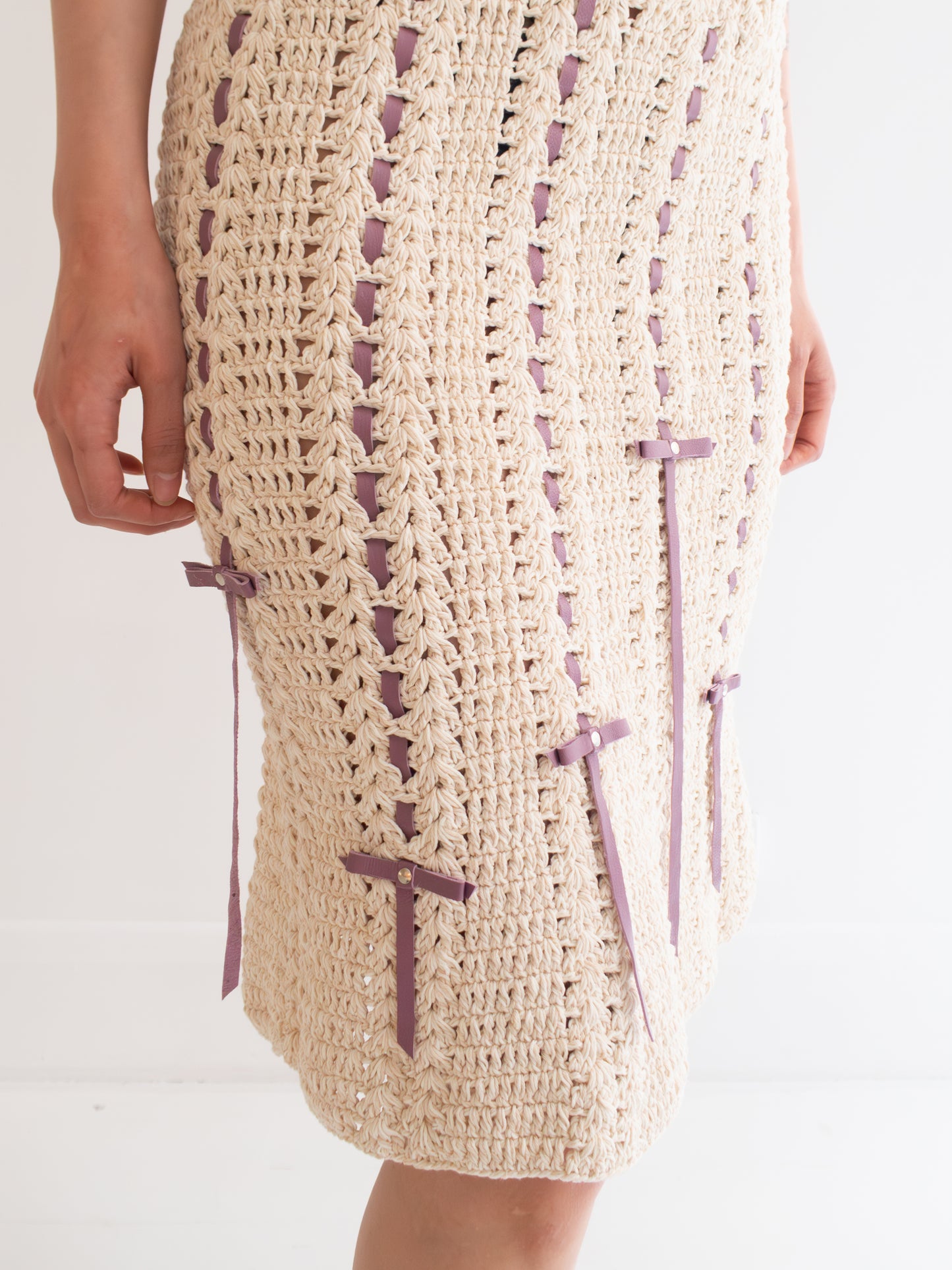 Midi Crochet Skirt - Bone