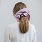 Raw Silk Scrunchie - Grey Pink