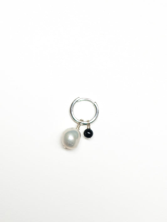 Baba Earring (Single) - Black Agate