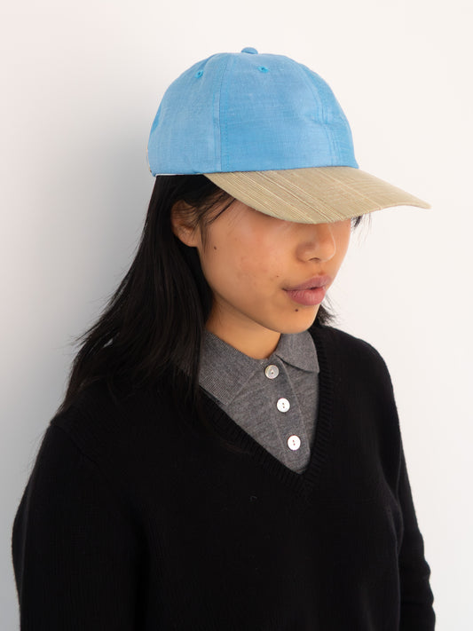 Raw Silk Cap - Lake/Pearl