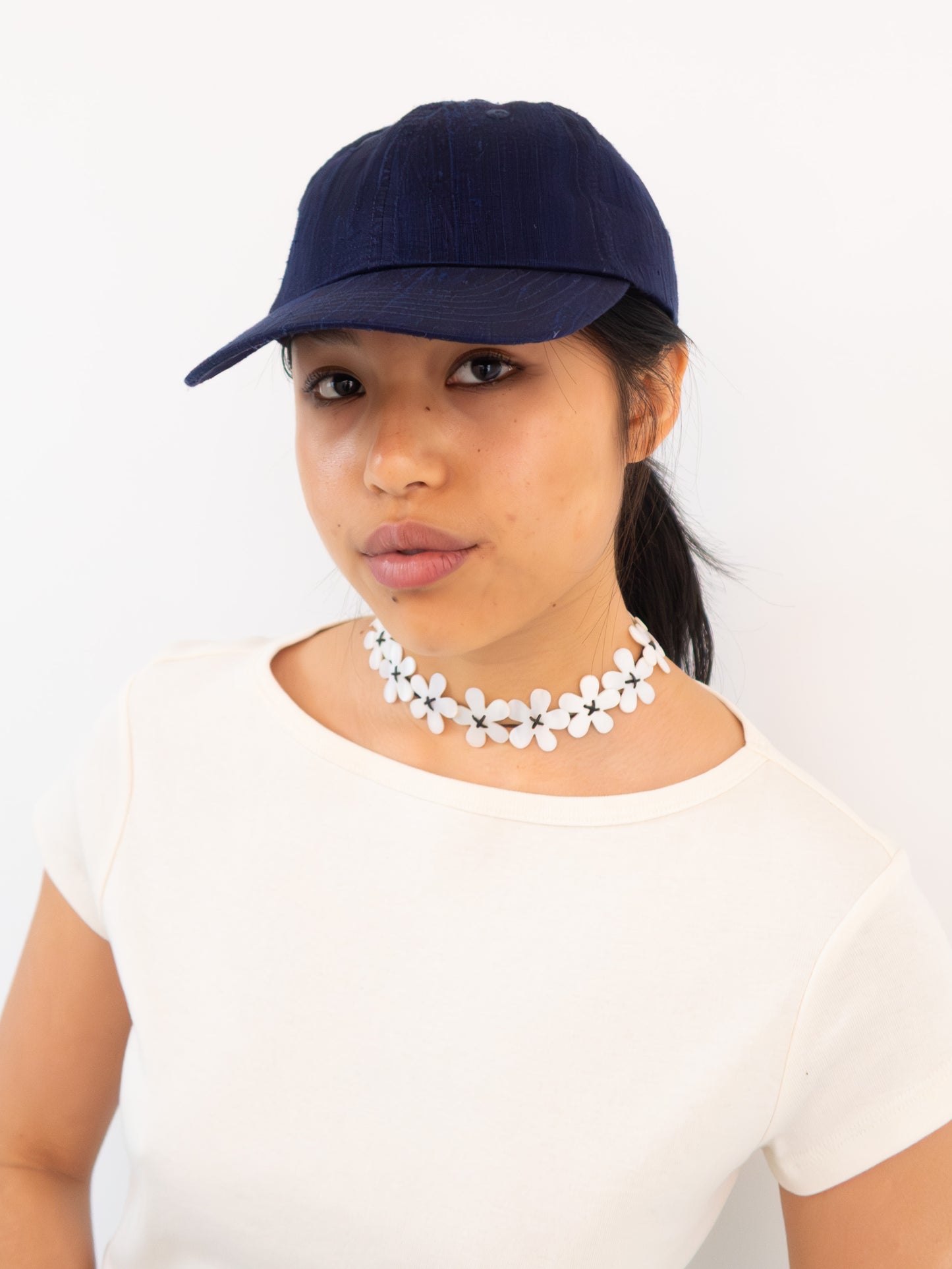 Raw Silk Cap - Navy