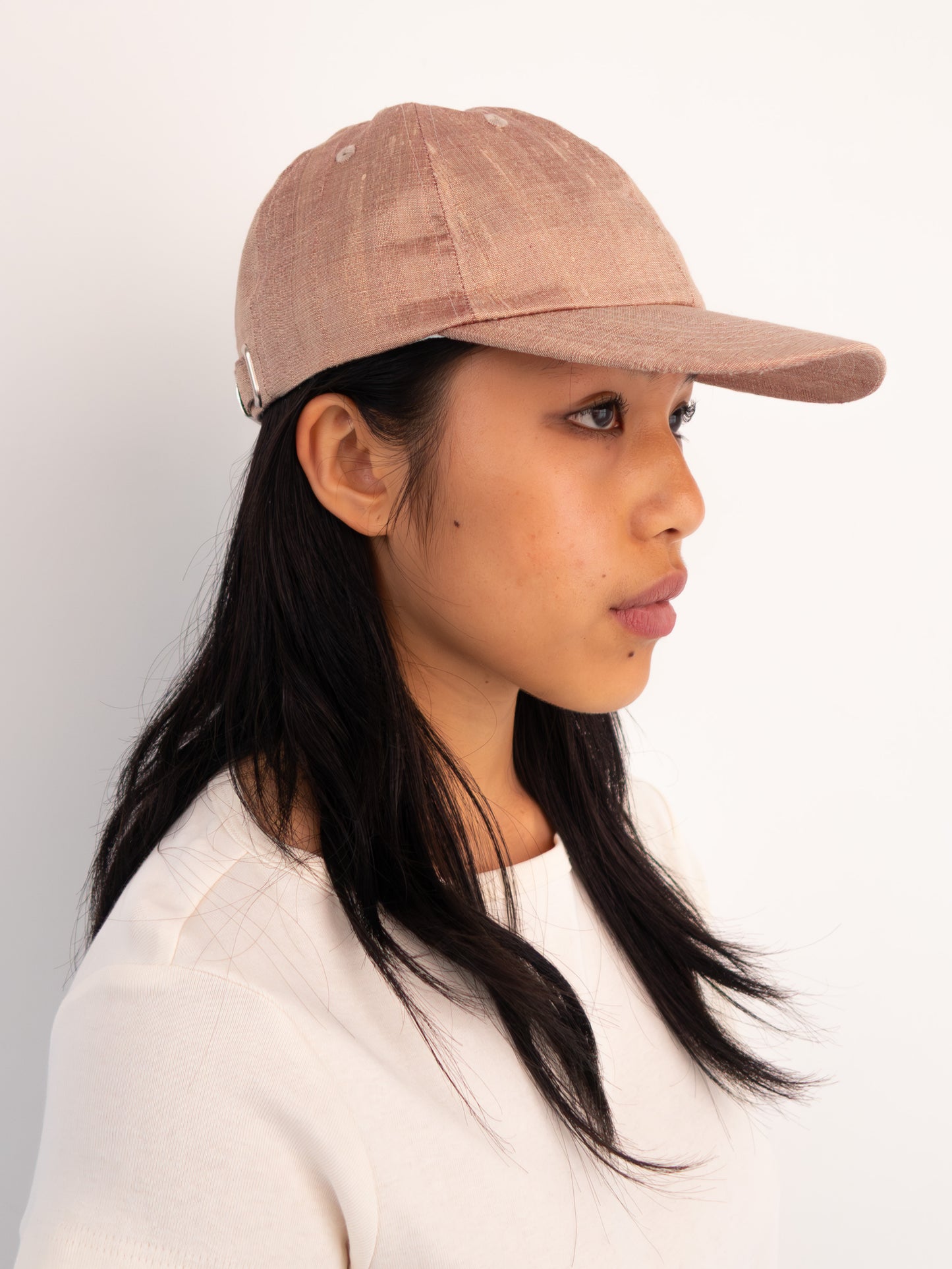 Raw Silk Cap - Tan/Pink Iridescent