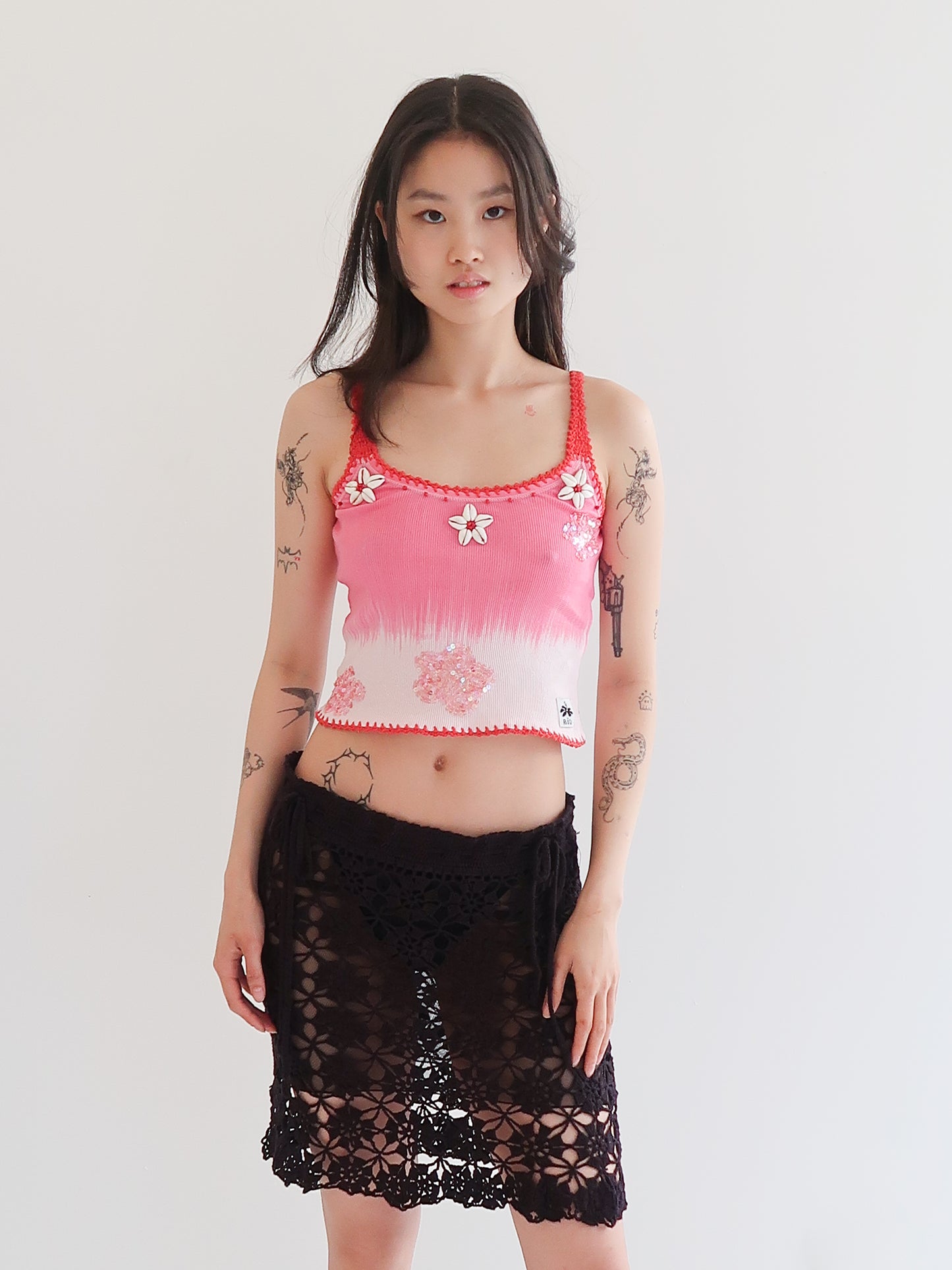 Cielo Cropped Tank - Pink