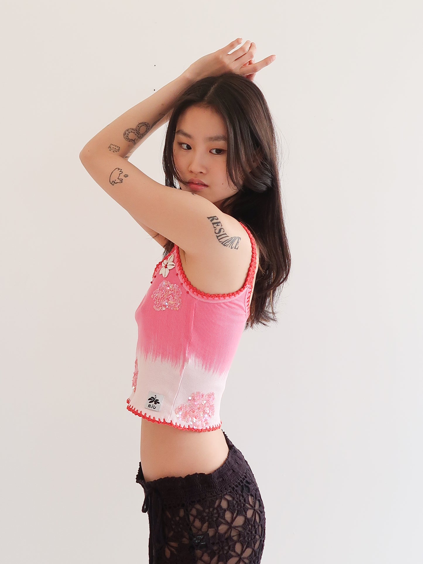 Cielo Cropped Tank - Pink