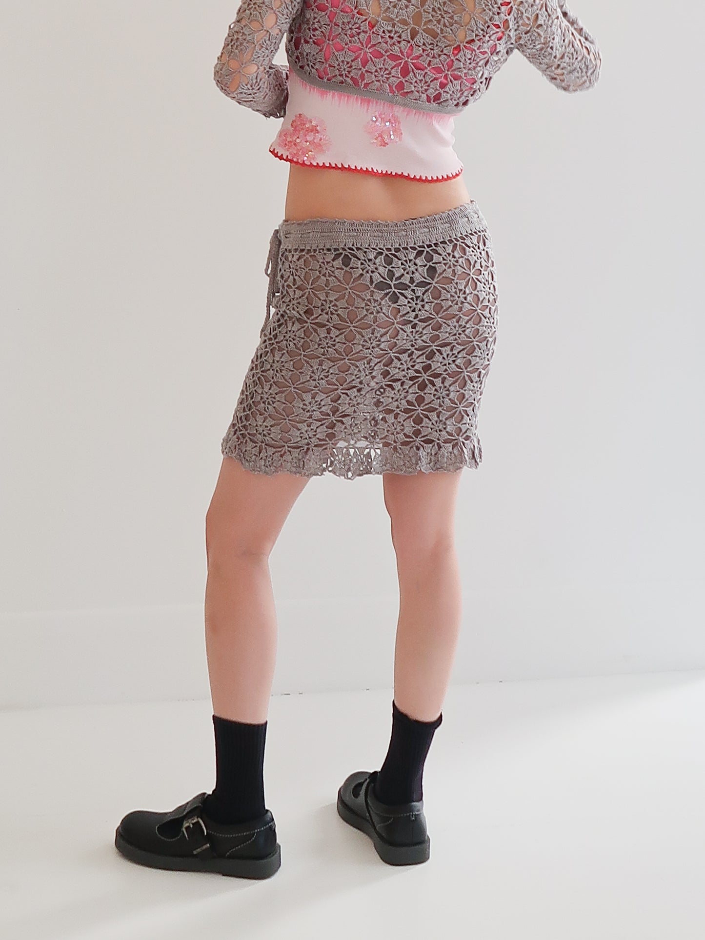 Kiko Crochet Skirt - Ash