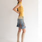 Lace Up Dress - Yellow/Indigo