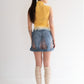 Lace Up Dress - Yellow/Indigo