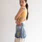Lace Up Dress - Yellow/Indigo