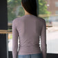 Heart Long Sleeve Tee Organic Cotton Rib - Verbe Purple