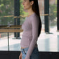 Heart Long Sleeve Tee Organic Cotton Rib - Verbe Purple