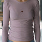 Heart Long Sleeve Tee Organic Cotton Rib - Verbe Purple