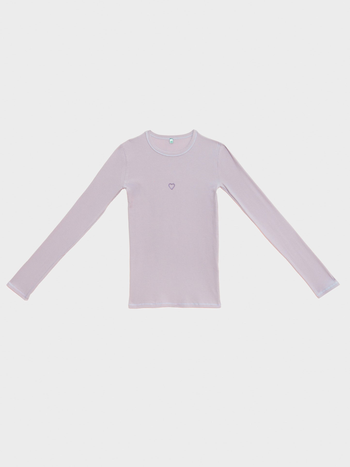 Heart Long Sleeve Tee Organic Cotton Rib - Verbe Purple