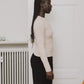 Heart Long Sleeve Tee Organic Cotton Rib - Tin Beige