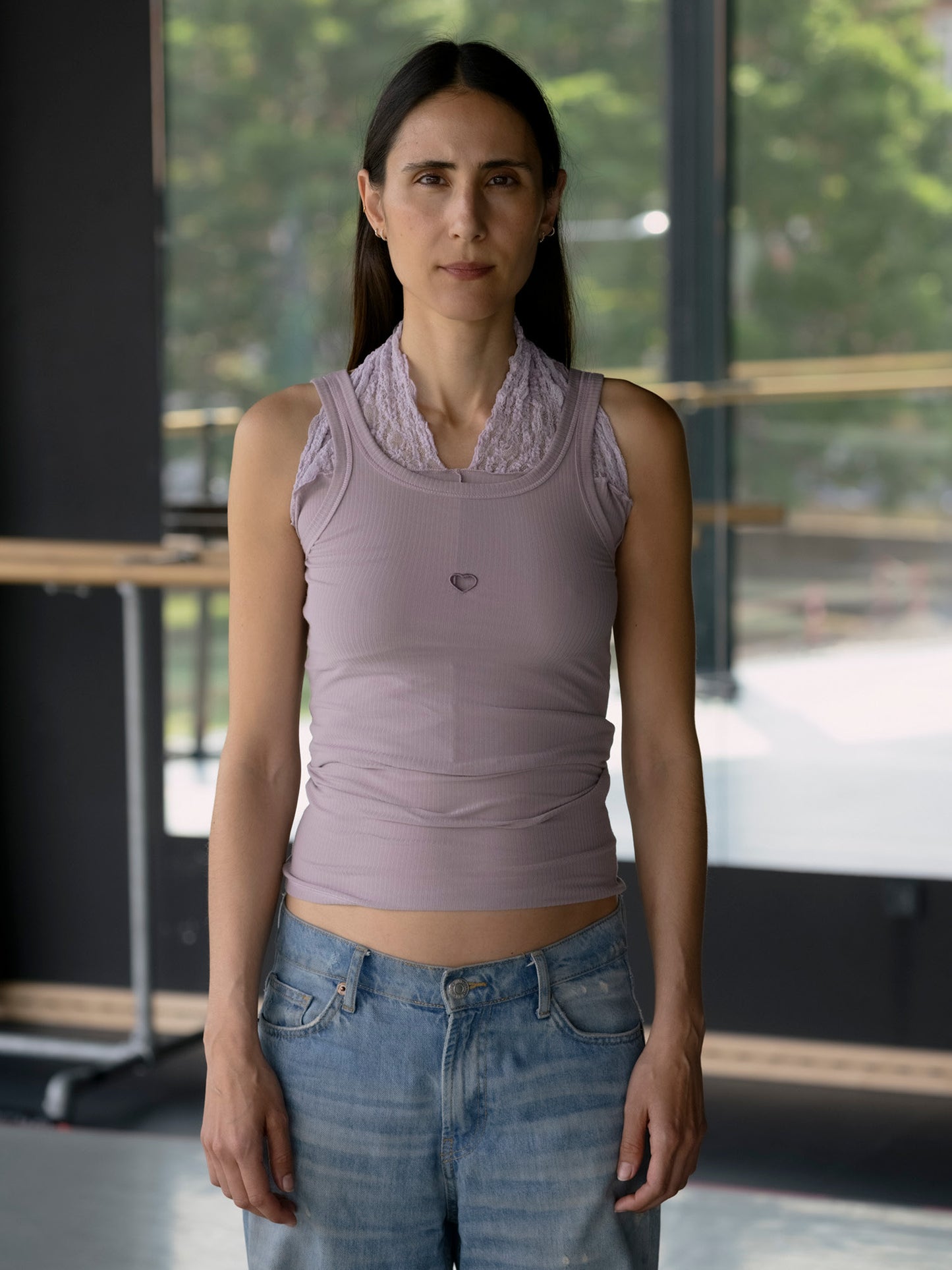 Heart Tank Organic Cotton Rib - Verbe Purple