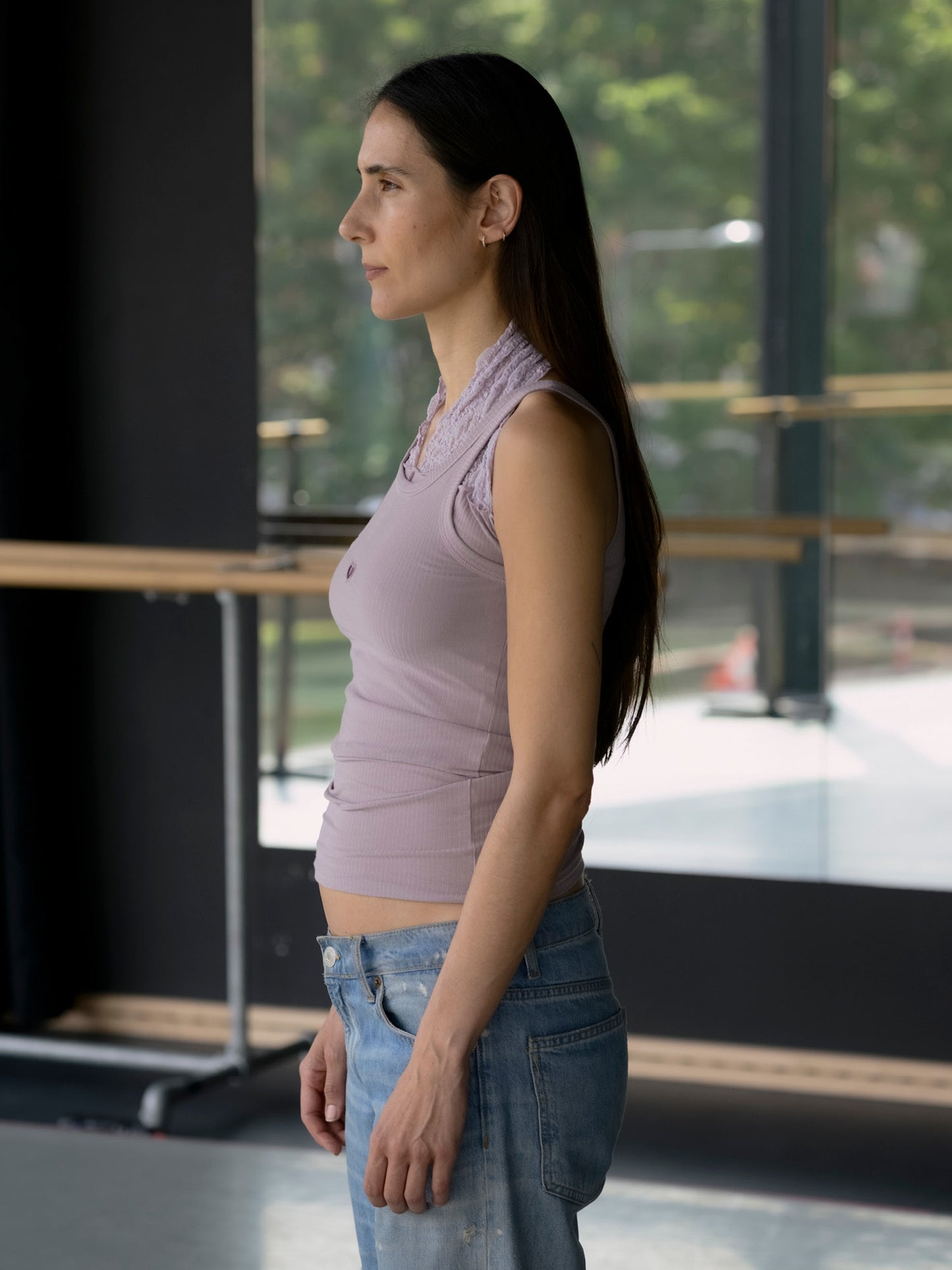 Heart Tank Organic Cotton Rib - Verbe Purple