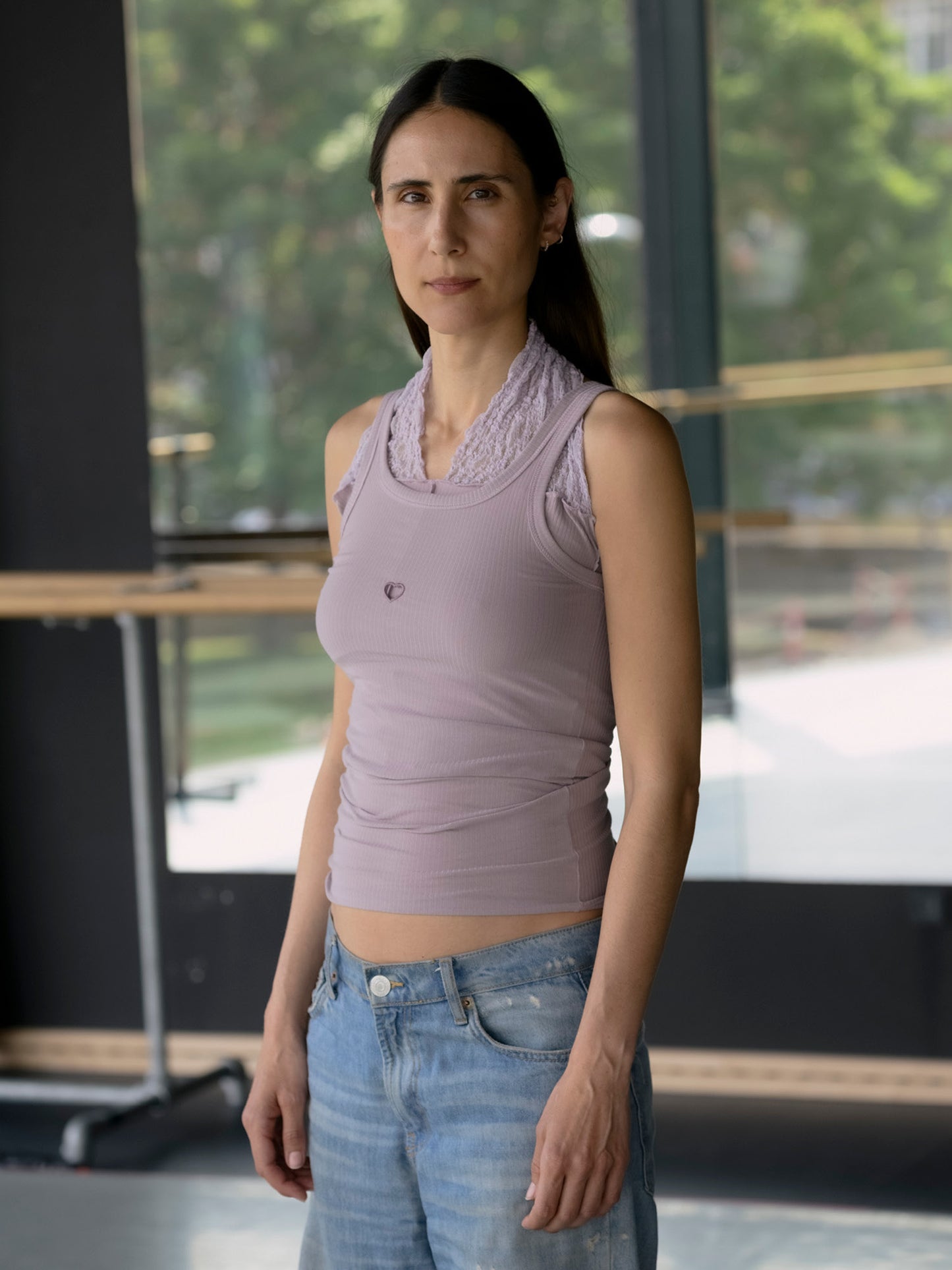 Heart Tank Organic Cotton Rib - Verbe Purple