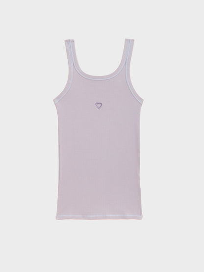 Heart Tank Organic Cotton Rib - Verbe Purple