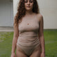 Heart Tank Organic Cotton Rib - Tin Beige