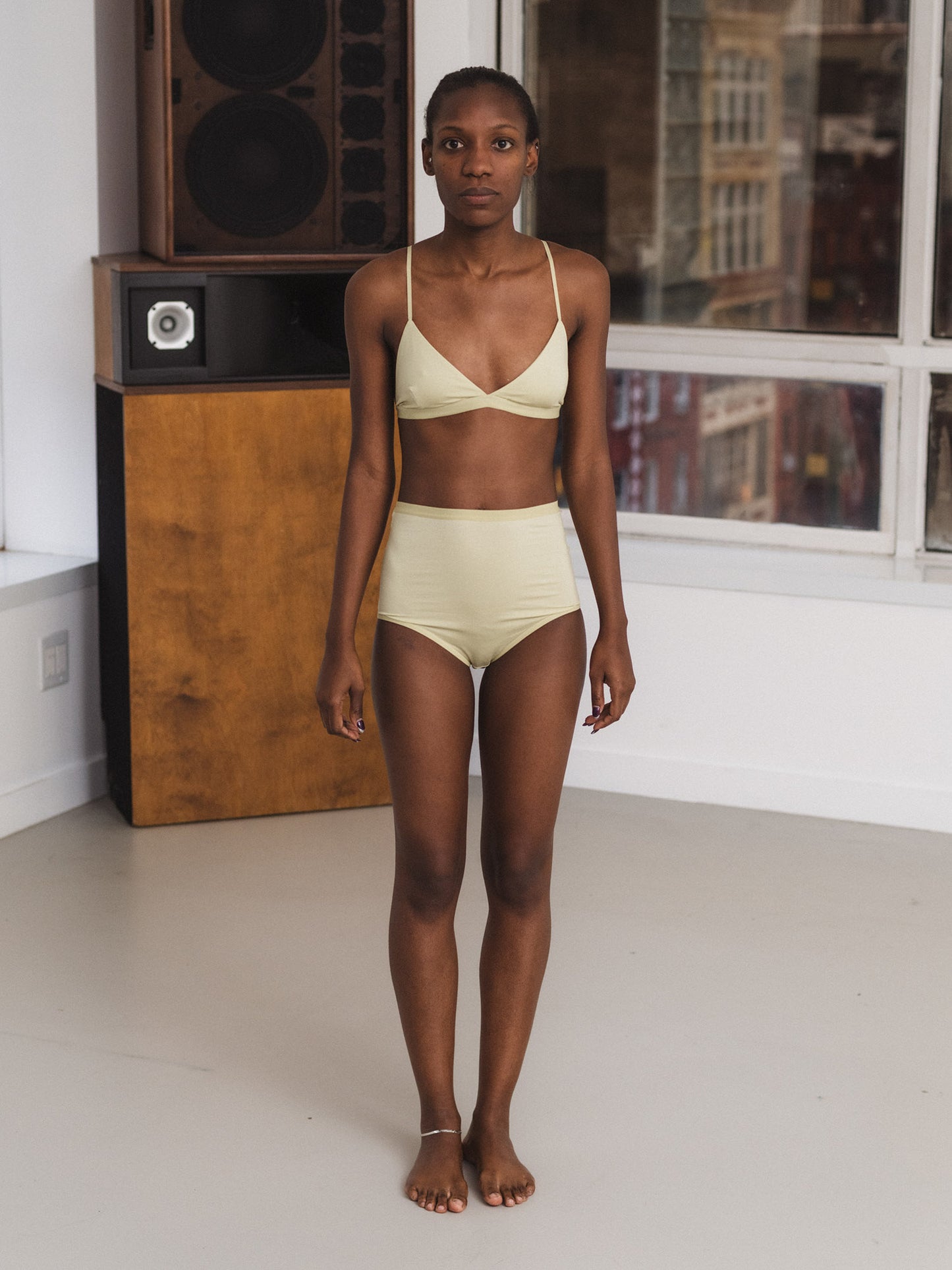 Highwaist Bell Pants Bamboo Lyocell - Pier Green