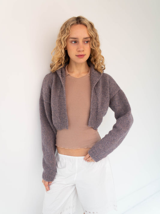 Hooded Cardi - Smokey Mauve