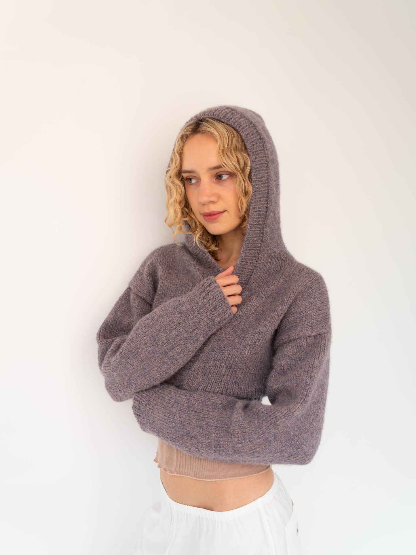 Hooded Cardi - Smokey Mauve