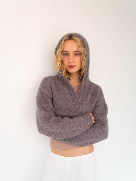 Hooded Cardi - Smokey Mauve
