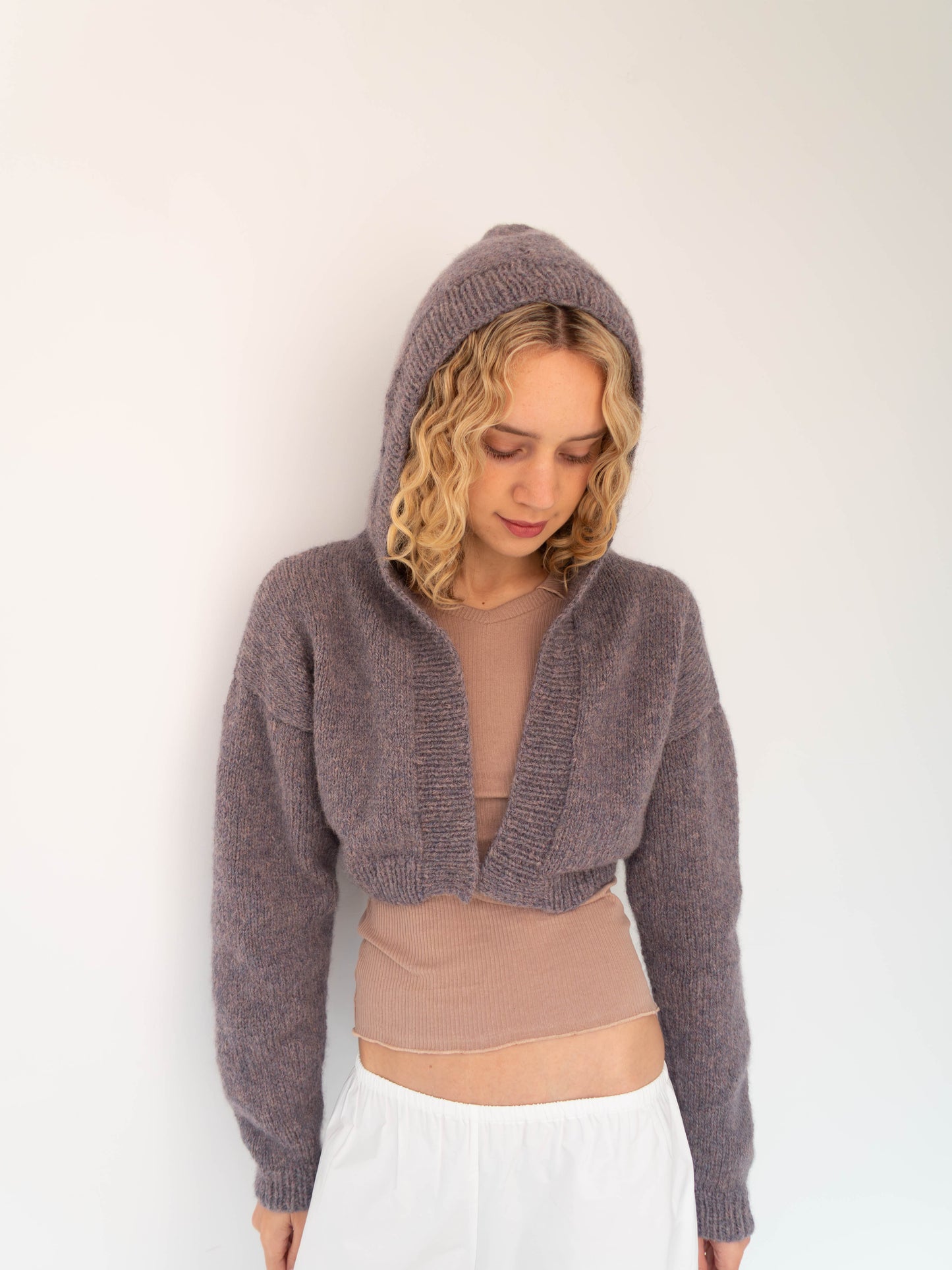 Hooded Cardi - Smokey Mauve