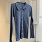 Iso Shirt Recycled Cotton Rib - Denim