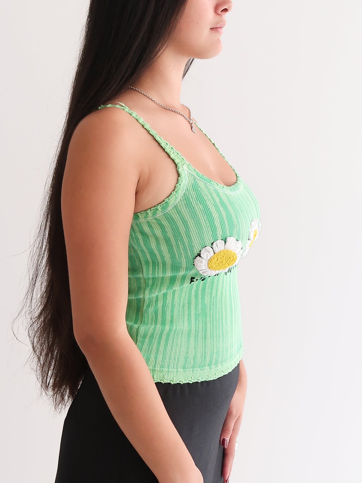 Fill Your Heart With Flowers Tank - Green