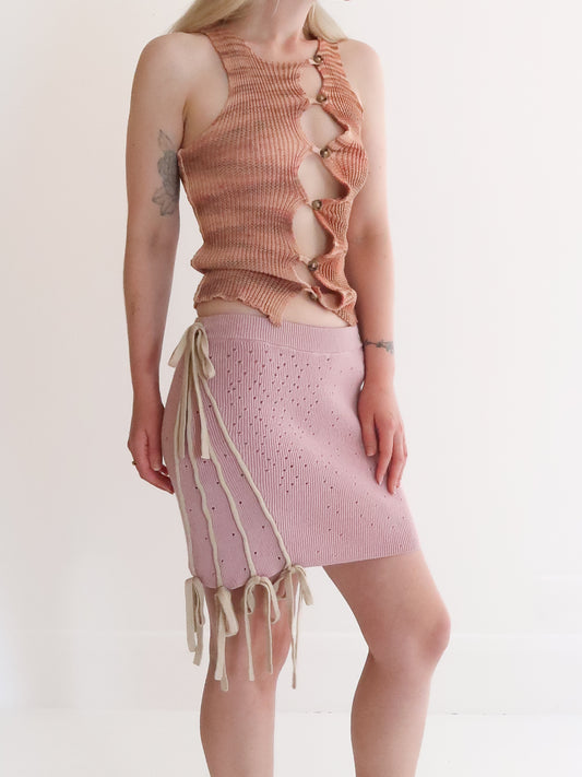 Moth Hole Skirt - Pink